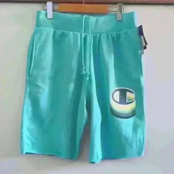 CHAMPION | Men's Teal Reverse Weave Heavyweight Cut-off Shorts - Picture 2 of 6